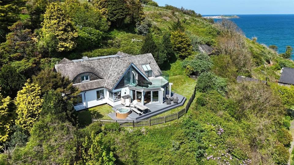 Cliff-top coastal home from the air